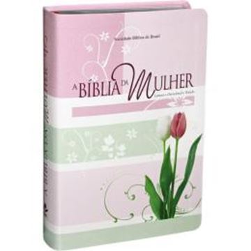 Imagem de A BIBLIA DA MULHER - COURO BONDED TULIPAS TAMANHO MEDIO